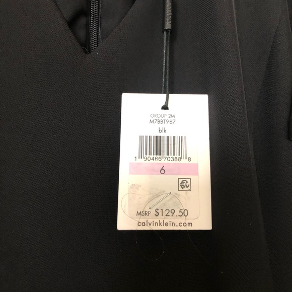 Calvin Klein Cold Shoulder Black Dress / Size 6 / NEW - Picture 6 of 9